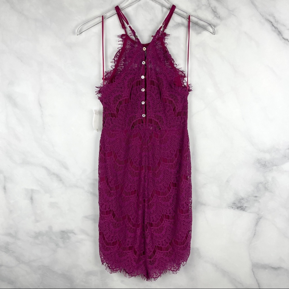 Free People Burgundy Lace Mini Dress - Picture 6 of 11